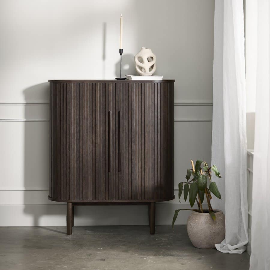 Saarbrücken Skab Mørk Espresso Egetræsfinér B100Xd40Xh118Cm