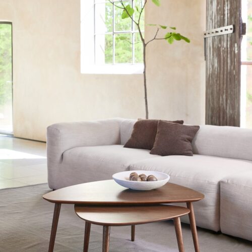 Tokyo Indskudsborde Sæt Røget Egetræsfinér B100Xd70Xh45Cm