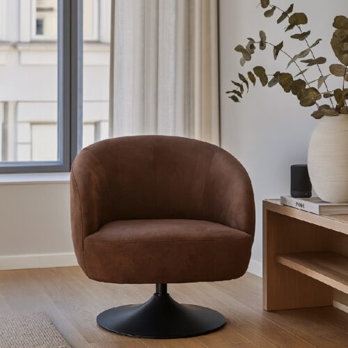 Conrad Loungestol i Møbelstof & Læder med Drejestel fra Lexpo Living | Flere Farver