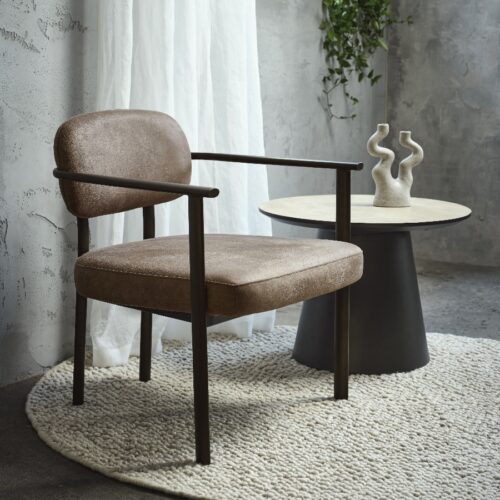 Lingus Loungestol i Bølget Møbelstof eller Micro Bull Læder fra Lexpo Living | Flere Farver