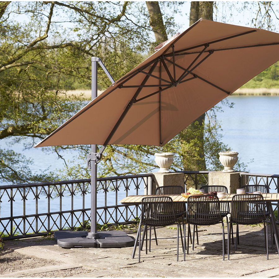 Baza Hængeparasol I Sandfarvet Med Fod