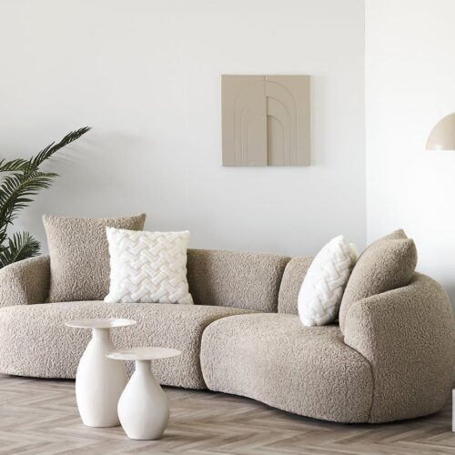 Dali Sofa Puder Lysebrun Polyester L302Xb134Xh69Cm