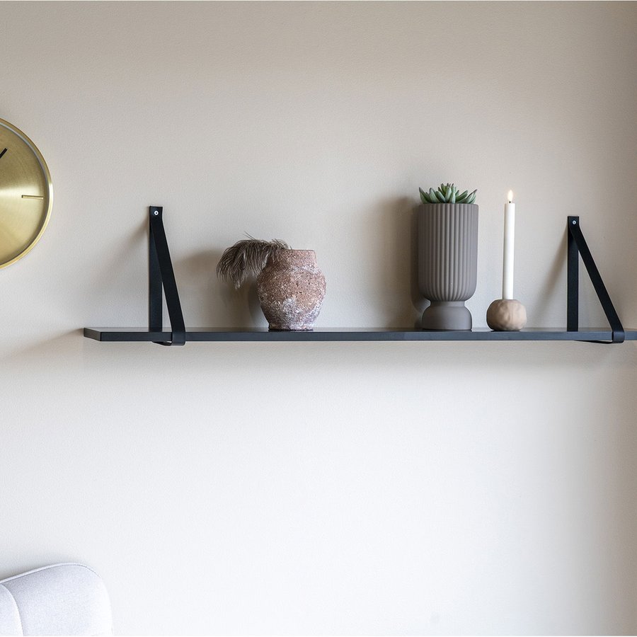 forno-trhylde-med-sorte-lderstropper-fra-house-nordic-120x20-4292016-2 Forno Træhylde Med Sorte Læderstropper Fra