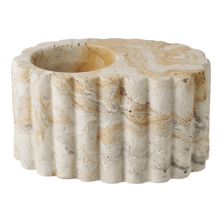 Fyrfadsstage Cement Brun Beige Ø10 5Xh5