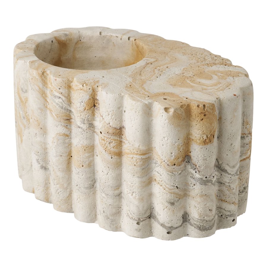 Fyrfadsstage Cement Brun Beige Ø10 5Xh5