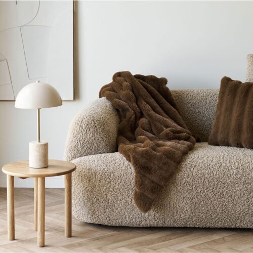 Galena Plaid I Brun Imiteret Pels