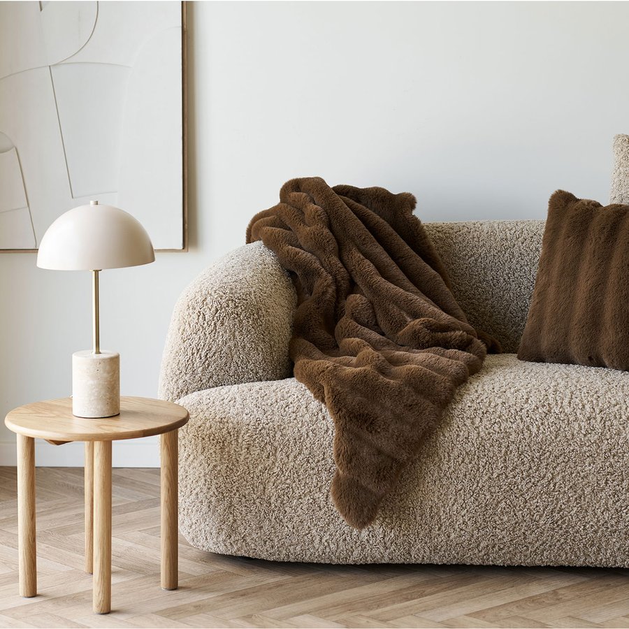 Galena Plaid I Brun Imiteret Pels