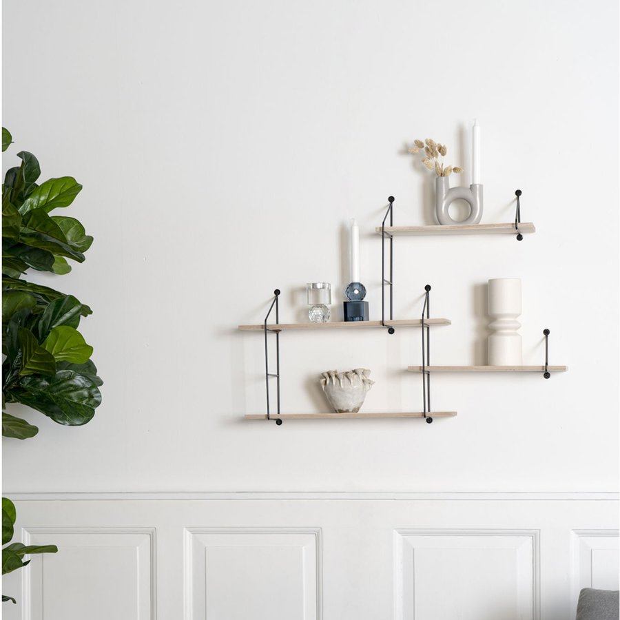 Harlem Hylde, 4 Træhylder Forskudt Med