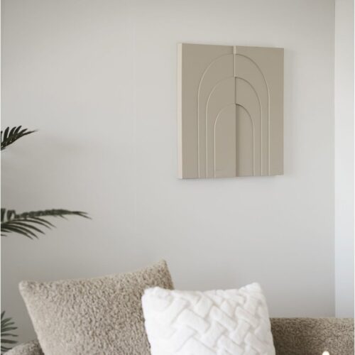Ina Relief Vægdekoration Beige Mdf Polyester