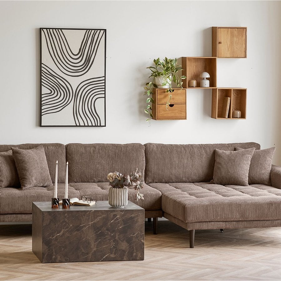 lido-hjrevendt-loungesofa-i-brun-fljl-med-sorte-trben-fra-house-nordic-1301617-1 Lido Højrevendt Loungesofa Brun Fløjl Sorte