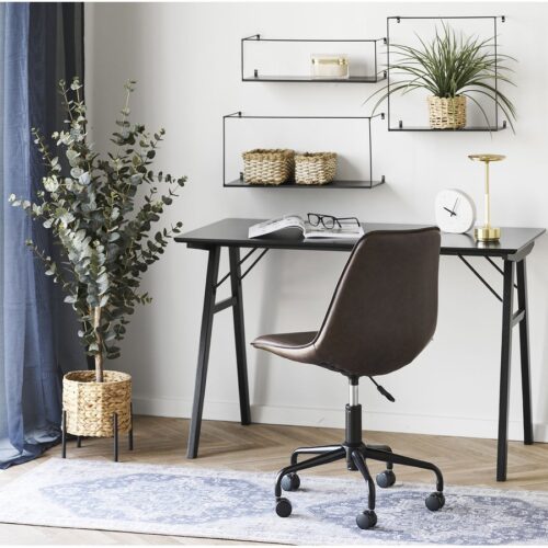 Monaco Kontorstol I Mørkebrun Pu-Læder Med