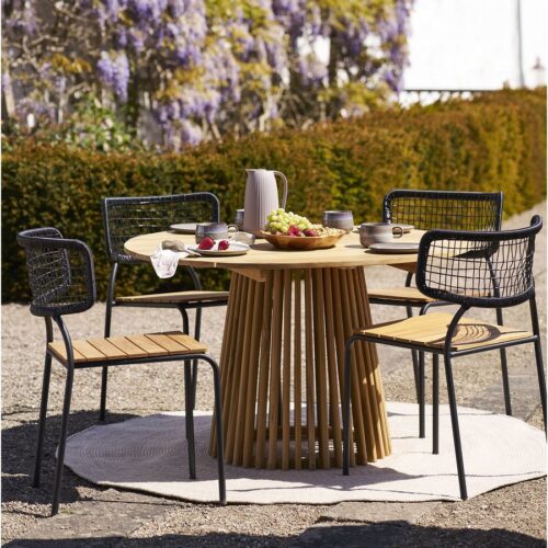 Nashville Spisebordsstol I Teak Med Sort