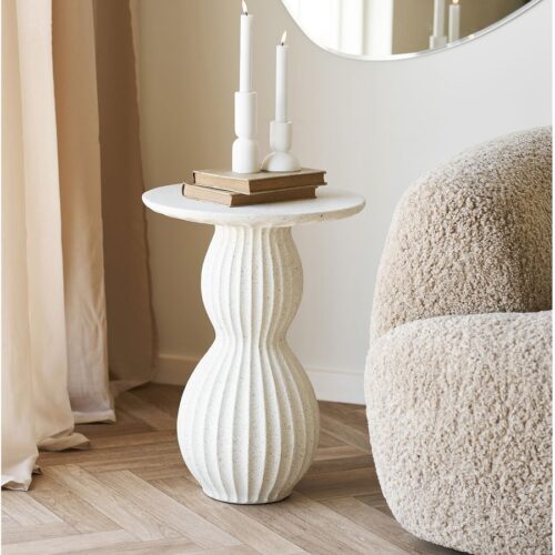 Newtown Hjørnebord Hvid Fiberclay Ø40Xh55Cm