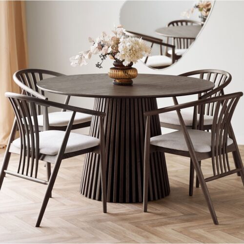 Osaka Rundt Spisebord Smoked Egefiner Ø120Xh75Cm