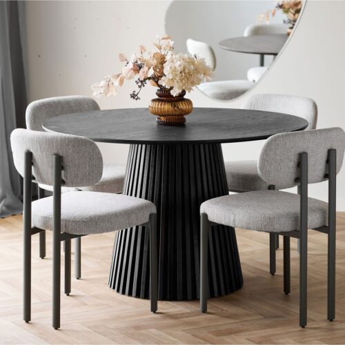 Osaka Rundt Spisebord Sort Egefiner Ø120Xh75