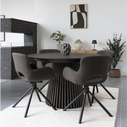 Osaka Rundt Spisebord Sort Egefiner Ø140Xh75