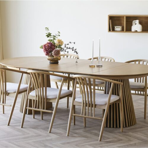 Osaka Spisebord Natur Egefiner Inkl Tillægsplader