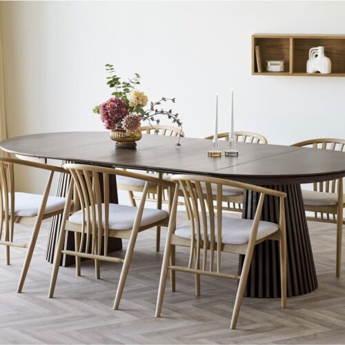 Osaka Spisebord Smoked Egefiner Ø120 240Xh75