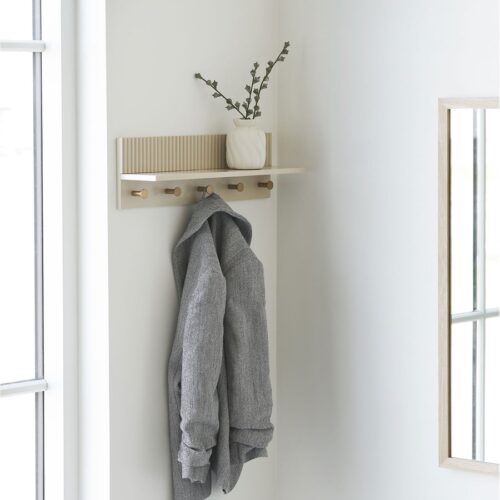 Rocca Væghylde Knager Beige Mdf L12Xb50Xh16Cm