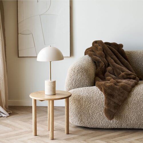 Sheffield Bordlampe Beige Marmor Stål L25Xb25Xh45Cm