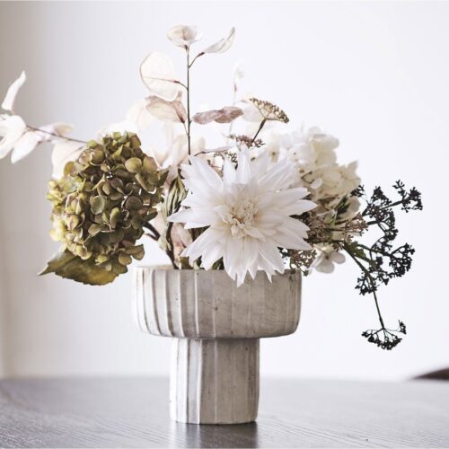 Vase Brun Beige Cement Ø21Xh18