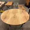 Silkeborg Rundt Snedker Spisebord i Massiv Egetræ Mat Lak fra Unique Handmade Furniture | Ø120 - Ø180 | Flere Planker Limet Sammen 2