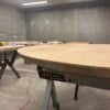 Silkeborg Rundt Snedker Spisebord i Massiv Egetræ Mat Lak fra Unique Handmade Furniture | Ø120 - Ø180 | Flere Planker Limet Sammen 3