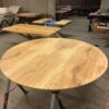 Silkeborg Rundt Snedker Spisebord i Massiv Egetræ Mat Lak fra Unique Handmade Furniture | Ø120 - Ø180 | Flere Planker Limet Sammen 5