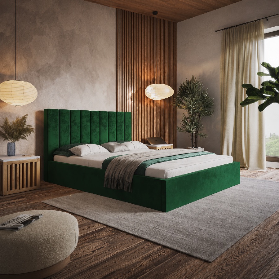Slim Model 9 Polstret Sengeramme Med Opbevaring Fra CozyQuilt Sleep | Håndlaves i Møbelstof, Fløjl, Velour & Læder hos uniquebeds, home & living 1