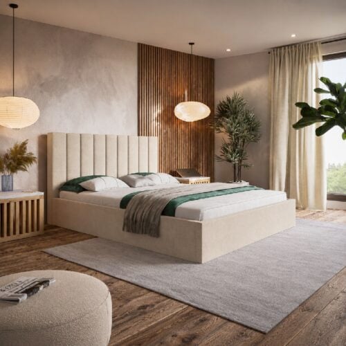 Slim Model 9 Polstret Sengeramme Med Opbevaring Fra CozyQuilt Sleep | Håndlaves i Møbelstof, Fløjl, Velour & Læder