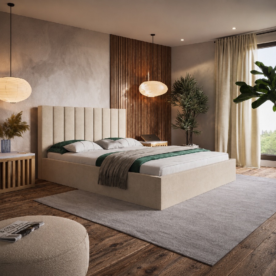 Slim Model 9 Polstret Sengeramme Med Opbevaring Fra CozyQuilt Sleep | Håndlaves i Møbelstof, Fløjl, Velour & Læder hos uniquebeds, home & living 2