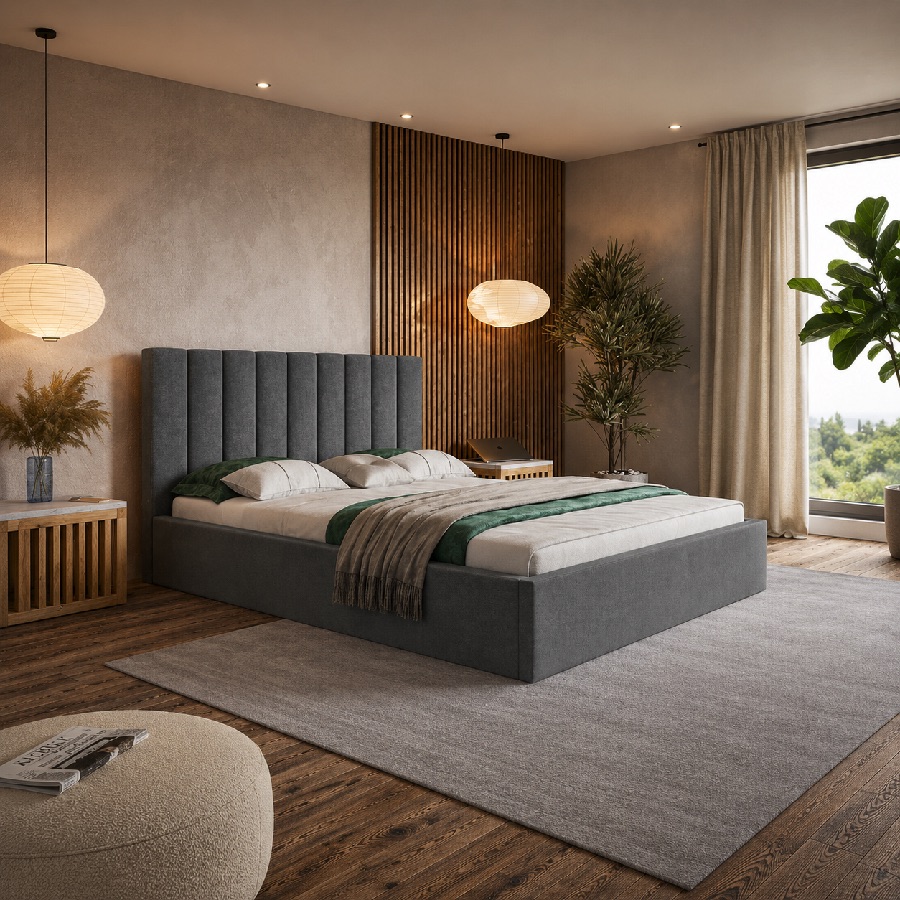 Slim Model 9 Polstret Sengeramme Med Opbevaring Fra CozyQuilt Sleep | Håndlaves i Møbelstof, Fløjl, Velour & Læder hos uniquebeds, home & living 3