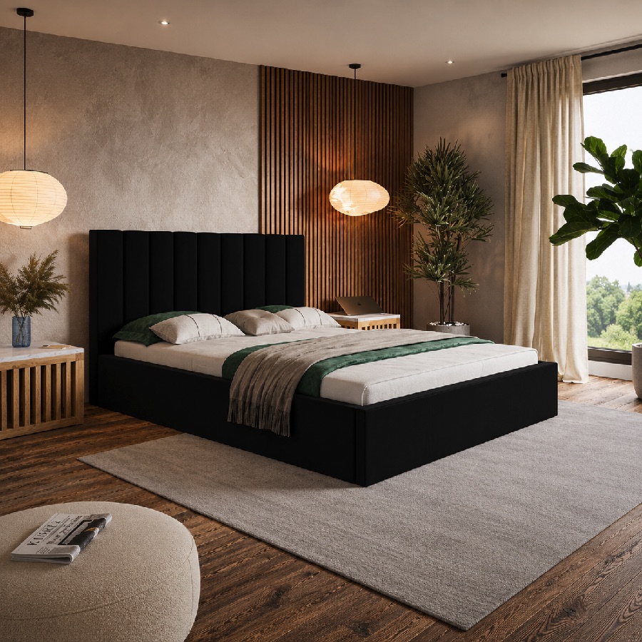 Slim Model 9 Polstret Sengeramme Med Opbevaring Fra CozyQuilt Sleep | Håndlaves i Møbelstof, Fløjl, Velour & Læder hos uniquebeds, home & living 4