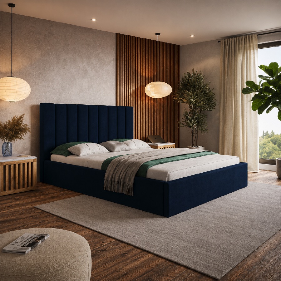 Slim Model 9 Polstret Sengeramme Med Opbevaring Fra CozyQuilt Sleep | Håndlaves i Møbelstof, Fløjl, Velour & Læder hos uniquebeds, home & living 5