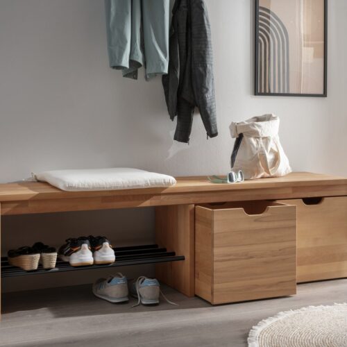 BENCH COLON w/2x DRAWERS+TUBES. BEECH OIL.810106-82 - Billede 1