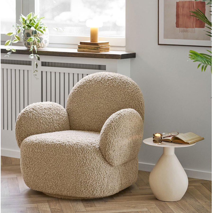 Calais Hjørnebord Off White Ø36Xh40Cm
