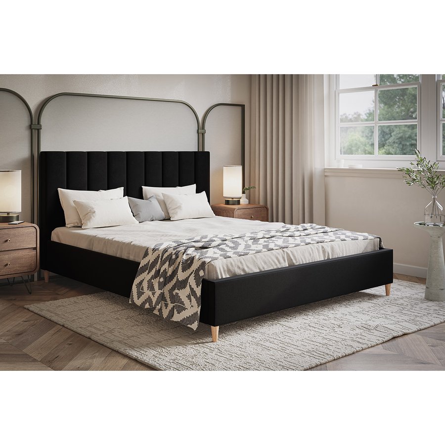 Lux Model 2 Polstret Sengeramme Med Opbevaring Fra CozyQuilt Sleep | Håndlaves i Møbelstof, Fløjl, Velour & Læder - Billede 2