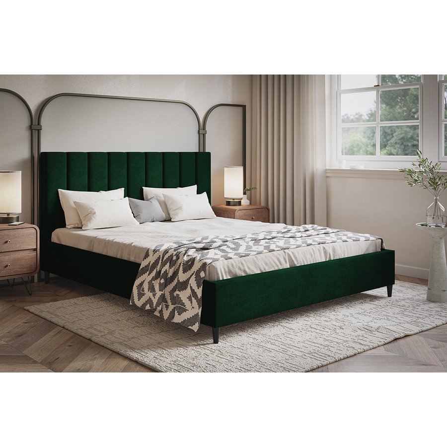 Lux Model 2 Polstret Sengeramme Med Opbevaring Fra CozyQuilt Sleep | Håndlaves i Møbelstof, Fløjl, Velour & Læder - Billede 3