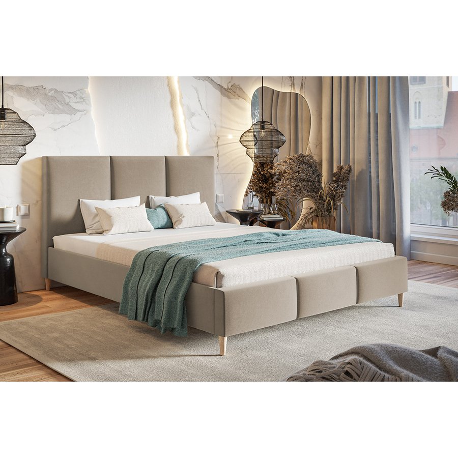 Lux Model 7 Polstret Sengeramme Med Opbevaring Fra CozyQuilt Sleep | Håndlaves i Møbelstof, Fløjl, Velour & Læder - Billede 1