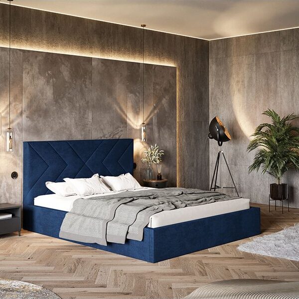 Gold Model 1 Polstret Sengeramme Med Opbevaring Fra CozyQuilt Sleep | Håndlaves i Møbelstof, Fløjl, Velour & Læder - Billede 3