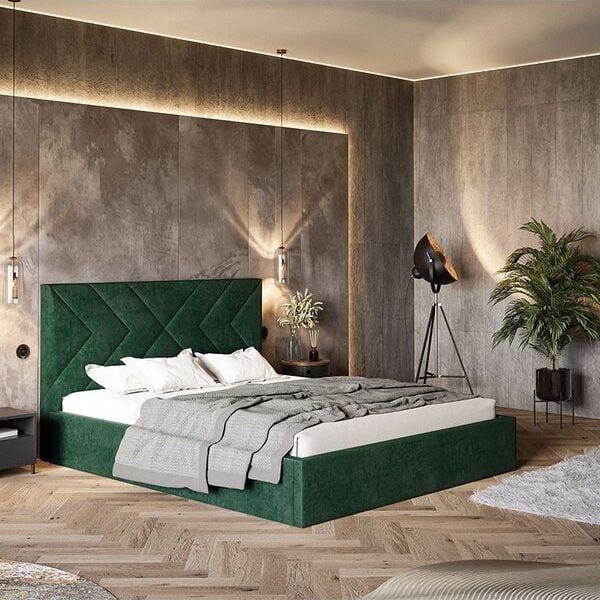 Gold Model 1 Polstret Sengeramme Med Opbevaring Fra CozyQuilt Sleep | Håndlaves i Møbelstof, Fløjl, Velour & Læder - Billede 4