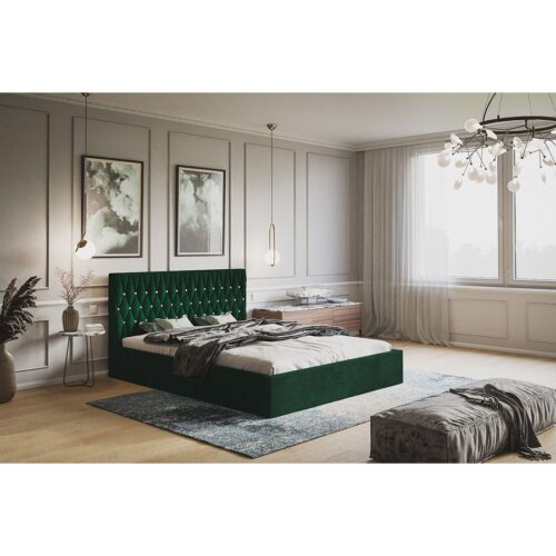 Gold Model 3 Polstret Sengeramme Med Opbevaring Fra CozyQuilt Sleep | Håndlaves i Møbelstof, Fløjl, Velour & Læder - Billede 5