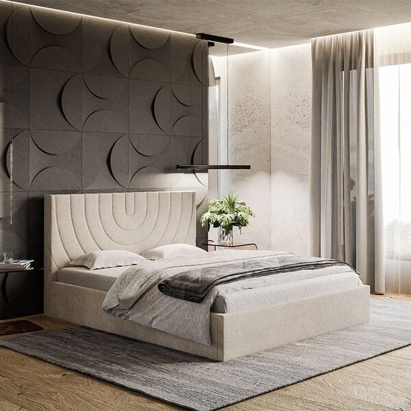 Gold Model 6 Polstret Sengeramme Med Opbevaring Fra CozyQuilt Sleep | Håndlaves i Møbelstof, Fløjl, Velour & Læder - Billede 3