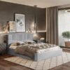 Gold Model 7 Polstret Sengeramme Med Opbevaring Fra CozyQuilt Sleep | Håndlaves i Møbelstof, Fløjl, Velour & Læder - Billede 4