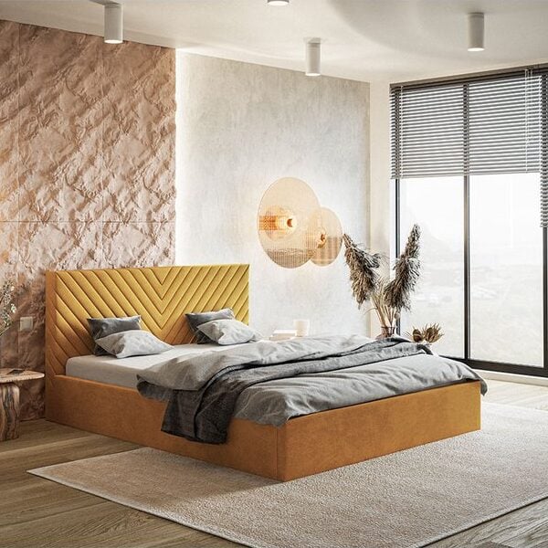 miljoe-gold-model-8-polstret-sengeramme-med-opbevaring-fra-cozyquilt-sleep-hn-4 Gold Model 8 Polstret Sengeramme Med Opbevaring Fra CozyQuilt Sleep | Håndlaves i Møbelstof, Fløjl, Velour & Læder - Billede 4