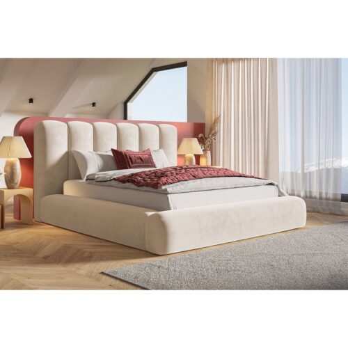 Premium Model 2 Polstret Sengeramme Med Opbevaring Fra CozyQuilt Sleep | Håndlaves i Møbelstof, Fløjl, Velour & Læder - Billede 1