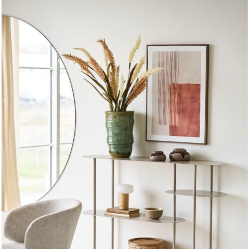 Mina Lærredsprint Beige Brun