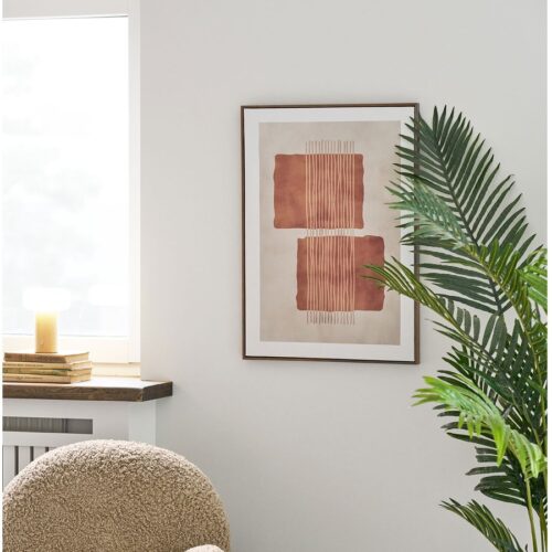 Mina Lærredsprint Beige Brun