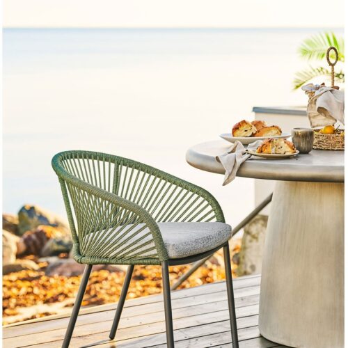 Novella Spisebordsstol Grå Grøn Aluminium Stel