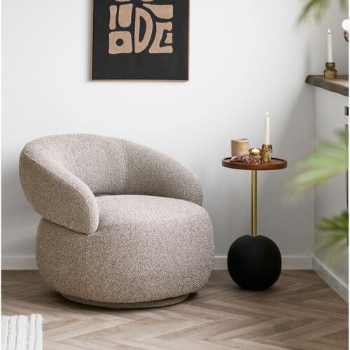 Sirone Hjørnebord Natur Sort Ø30Xh56Cm